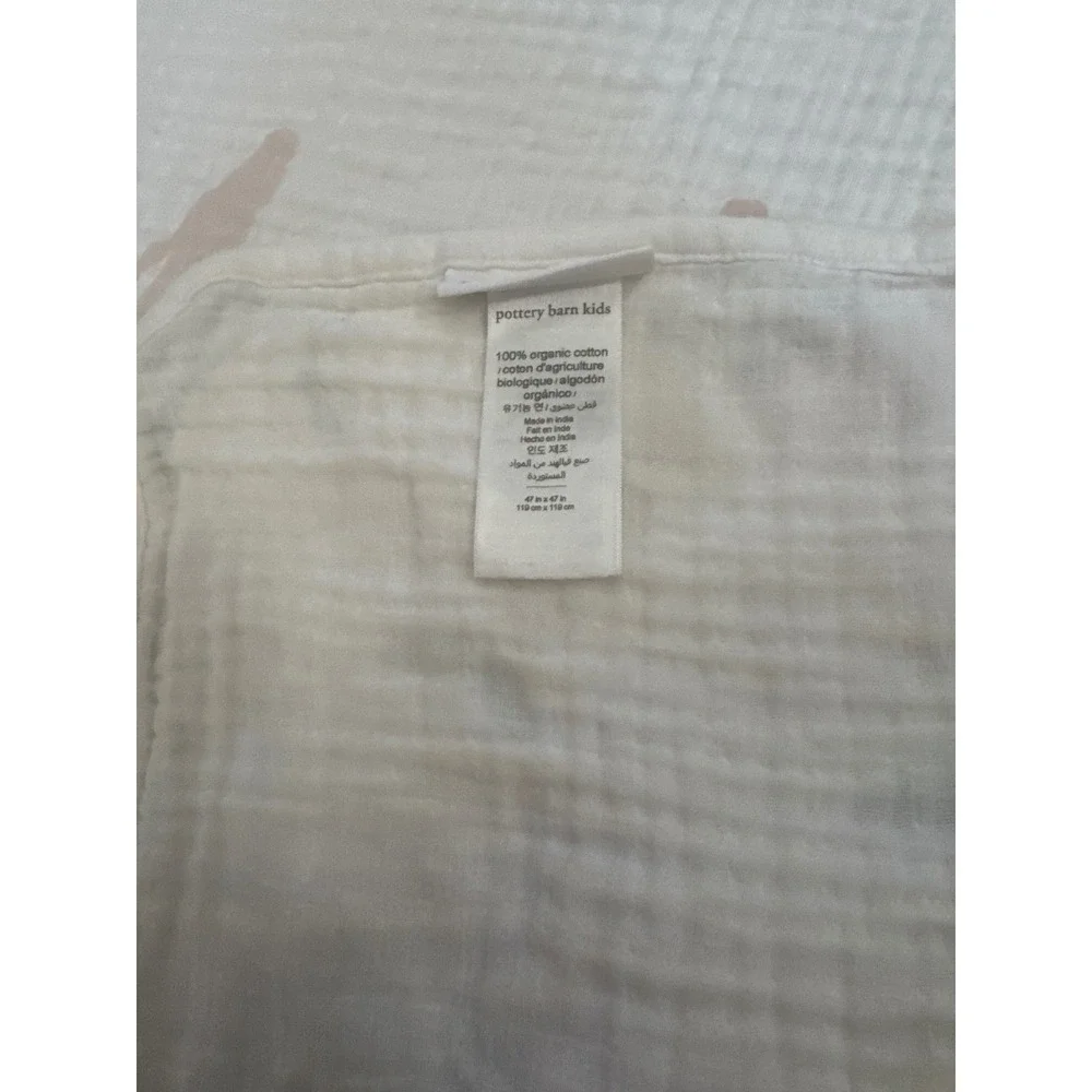 Pottery Barn Kids Organic Cotton Floral Monthly Milestone Baby Blanket 47x47
